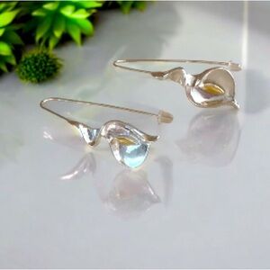 NWOT Silver Leaf Drop Earrings